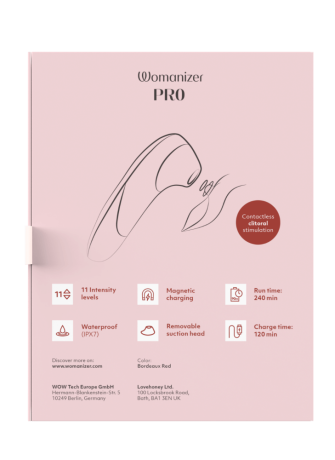 Stimulateur clitoridien sans contact  Pro rouge 11 intensités – Womanizer